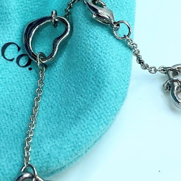 Elsa Peretti® Open Heart Bracelet Tiffany sterling bracelet  7.5" JR9158 - Picture 4 of 7
